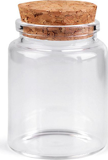 Skleněná lahvička s korkem 46x65 mm Varianta: 1 transparent, Balení: 1 lahv.
