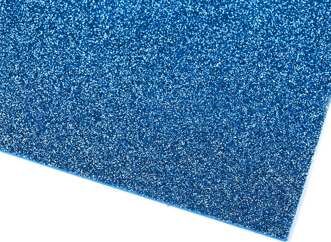 Samolepicí pěnová guma Moosgummi s glitry 20x30 cm Varianta: 12 modrá, Balení: 2 ks