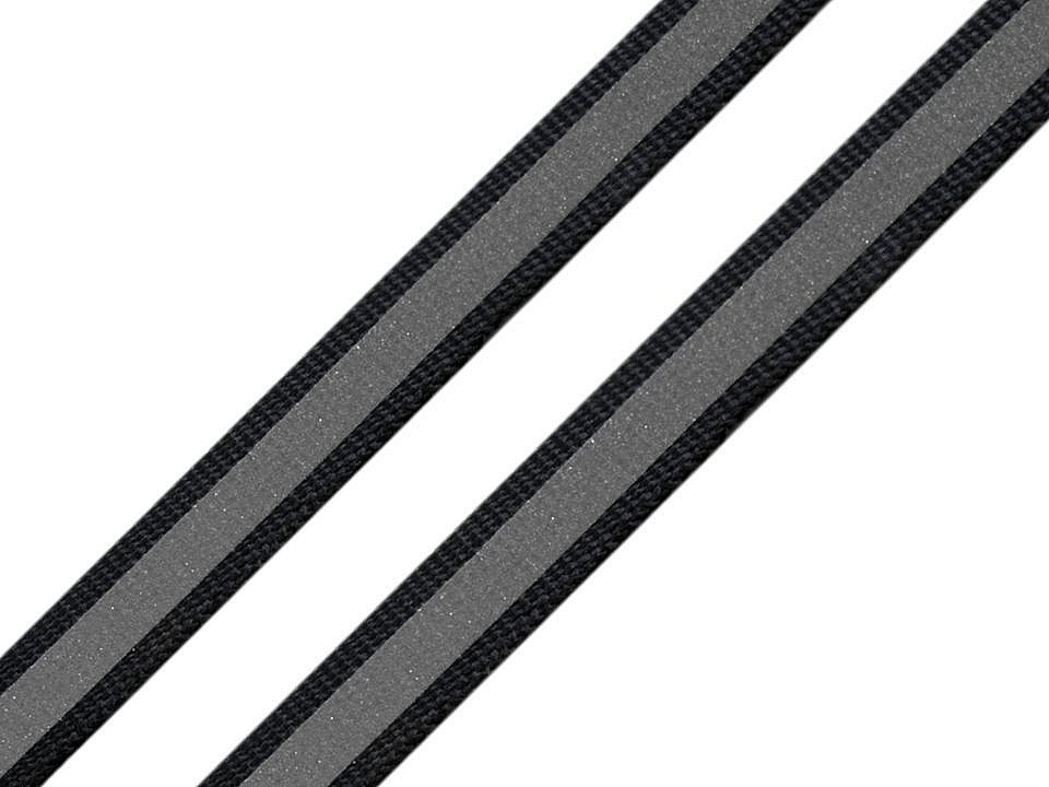 Reflexní páska šíře 10 mm na tkanině Varianta: 4 černá, Balení: 50 m
