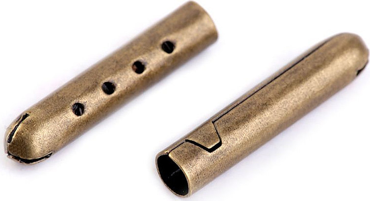 Kovová koncovka na šňůru 4,5x22 mm Varianta: 2 staromosaz, Balení: 10 ks