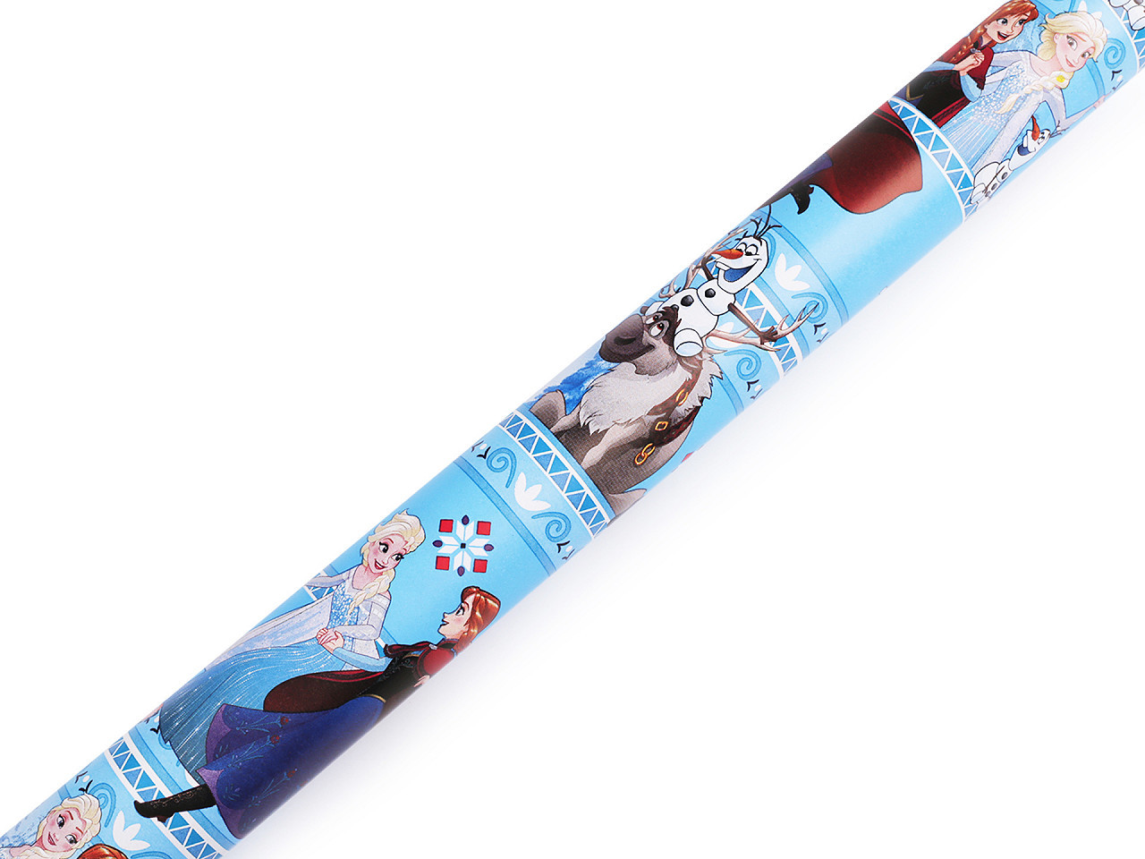 Balicí papír Disney vánoční 0,7x2 m Varianta: 7 modrá azuro Ledové království, Balení: 1 ks