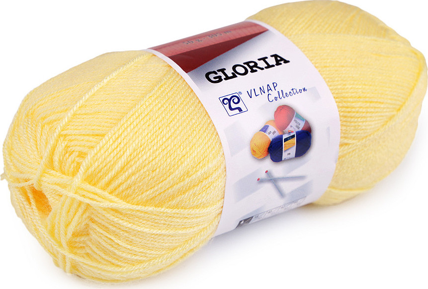 Pletací příze Gloria 50 g Varianta: 18 (54033) žlutá světlá, Balení: 1 ks