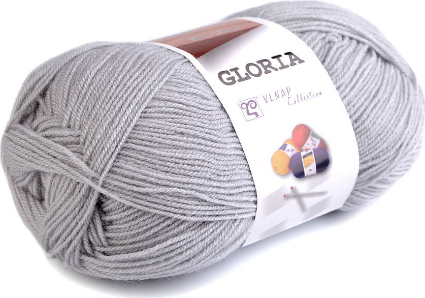 Pletací příze Gloria 50 g Varianta: 6 (56177) šedá nejsvětlejší, Balení: 1 ks