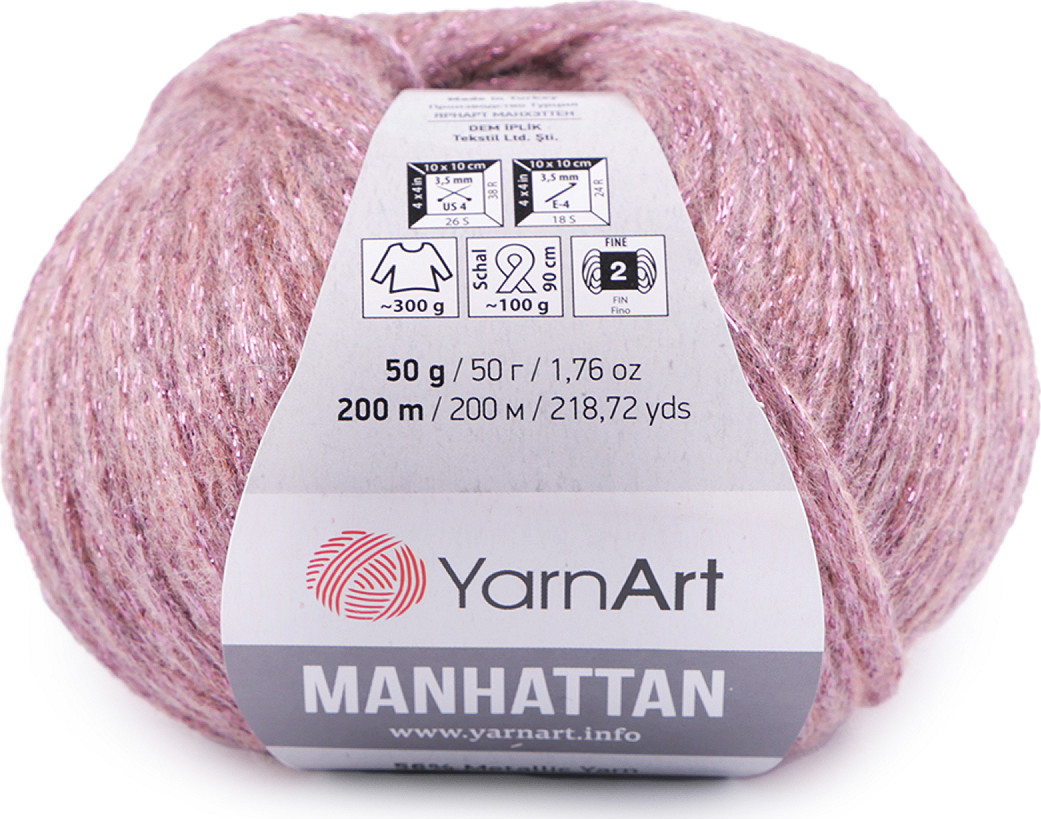 Pletací příze Manhattan 50 g Varianta: 3 (909) starorůžová, Balení: 1 ks