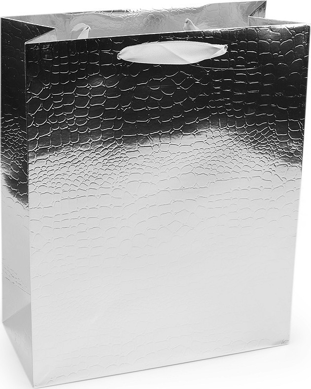 Dárková taška metalická Varianta: 1 stříbrná, Balení: 12 ks