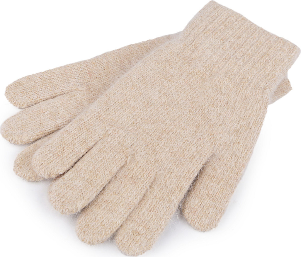 Pletené rukavice unisex Varianta: 1 béžová světlá, Balení: 1 pár