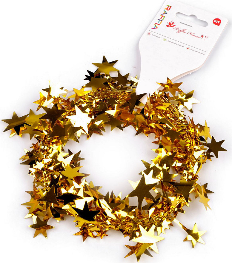 Vánoční drátek hvězdy 2,5 m Varianta: 2 zlatá, Balení: 1 svaz.