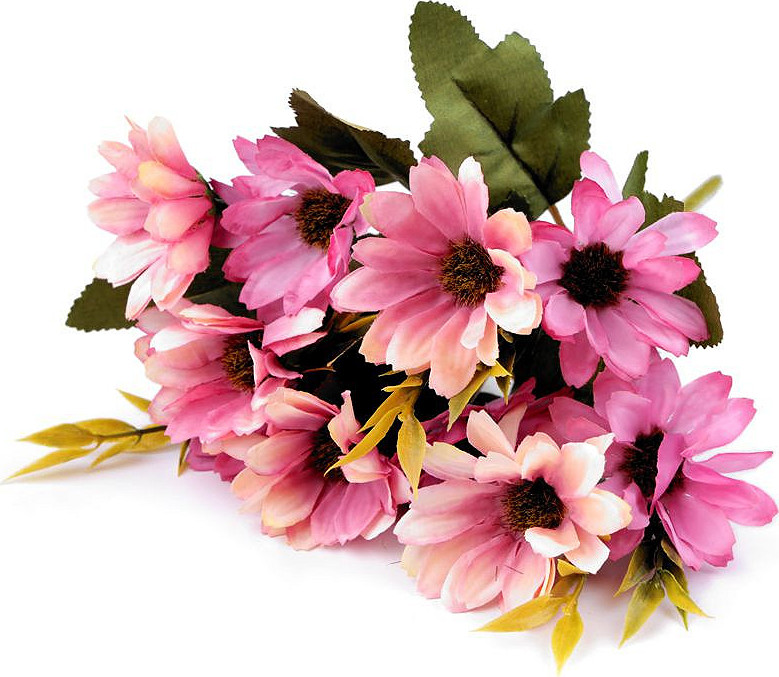 Umělá kytice chryzantéma Varianta: 3 růžová ostrá sv., Balení: 1 svaz.