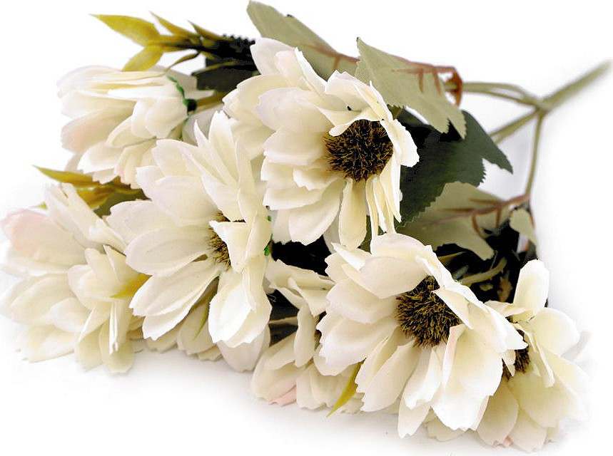 Umělá kytice chryzantéma Varianta: 1 krémová světlá, Balení: 1 svaz.