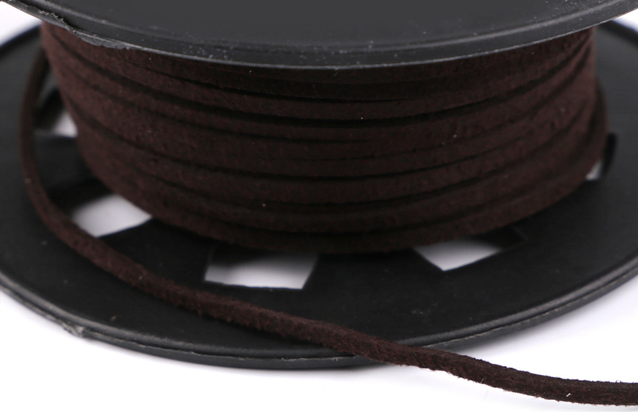 Řemínek imitace kůže šíře 3 mm Varianta: 15 hnědá čokoládová, Balení: 30 m