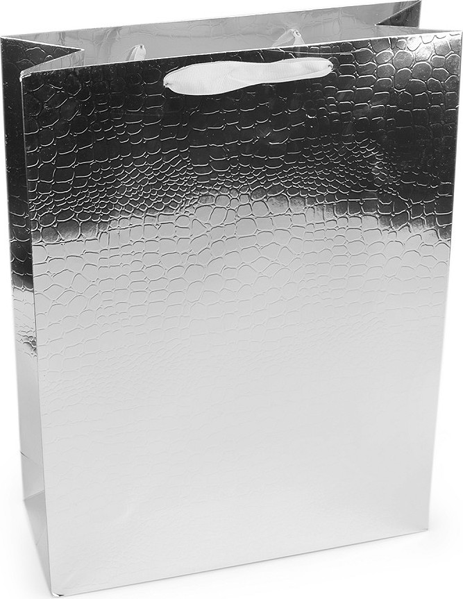 Dárková taška metalická Varianta: 1 stříbrná, Balení: 4 ks