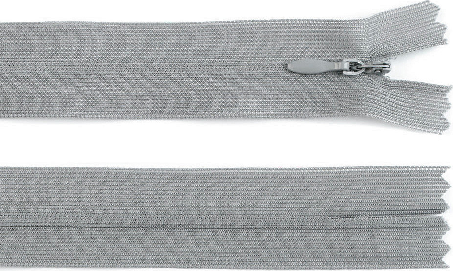 Spirálový zip skrytý šíře 3 mm délka 35 cm dederon Varianta: 319 šedá ocelová, Balení: 1 ks