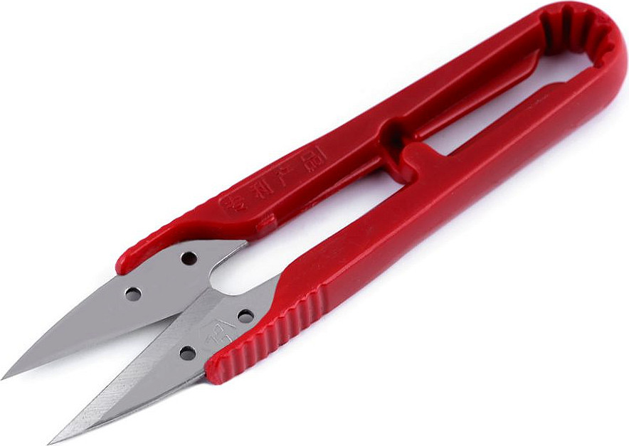 Nůžky cvakačky délka 10,5 cm s plastovou rukojetí Varianta: červená, Balení: 12 ks