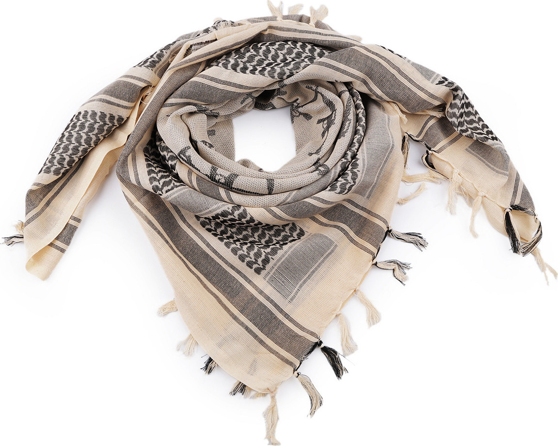 Bavlněný šátek Palestina 100x110 cm Varianta: 2 režná světlá černá, Balení: 1 ks