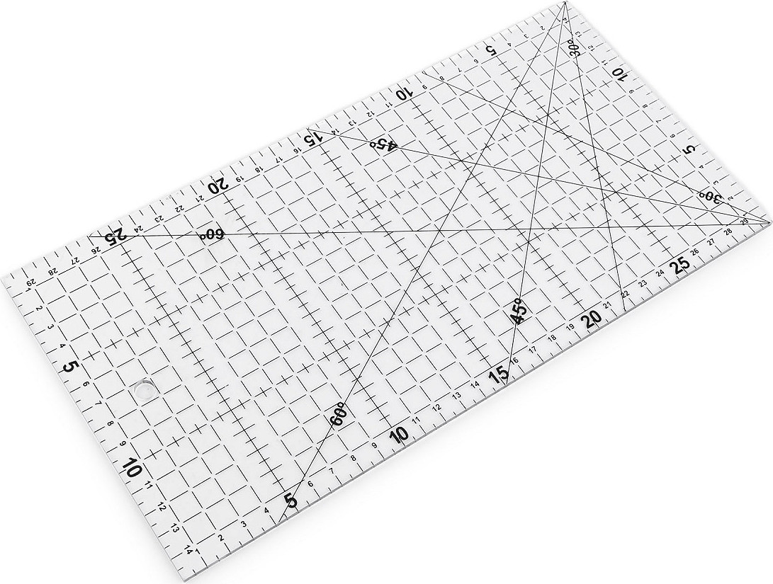 Pravítko na patchwork 15x30 cm Varianta: transparent, Balení: 1 ks