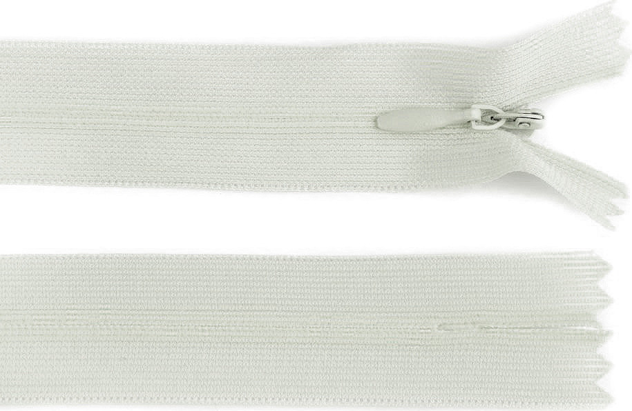 Spirálový zip skrytý šíře 3 mm délka 60 cm dederon Varianta: 307 krémová, Balení: 1 ks