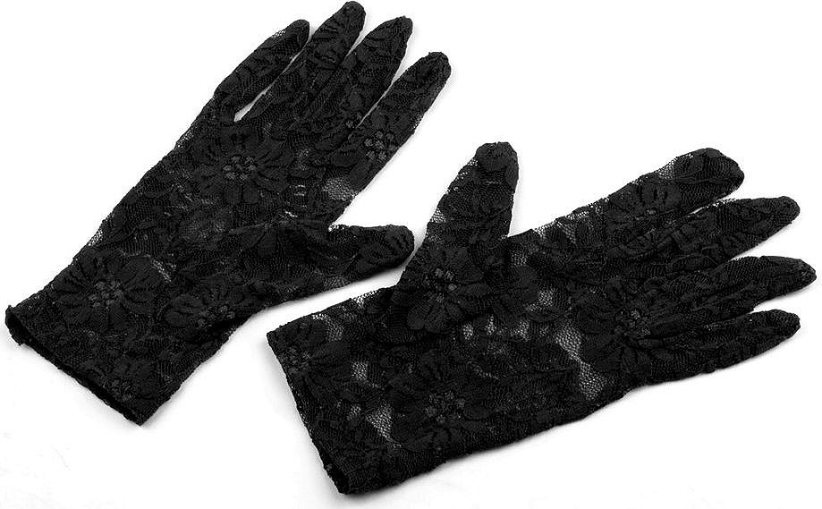Společenské rukavice krajkové Varianta: 1 černá, Balení: 12 pár
