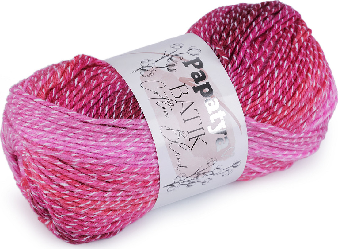 Pletací příze Papatya Batik Cottton Blend 100 g Varianta: 7 (1007) pink, Balení: 1 ks