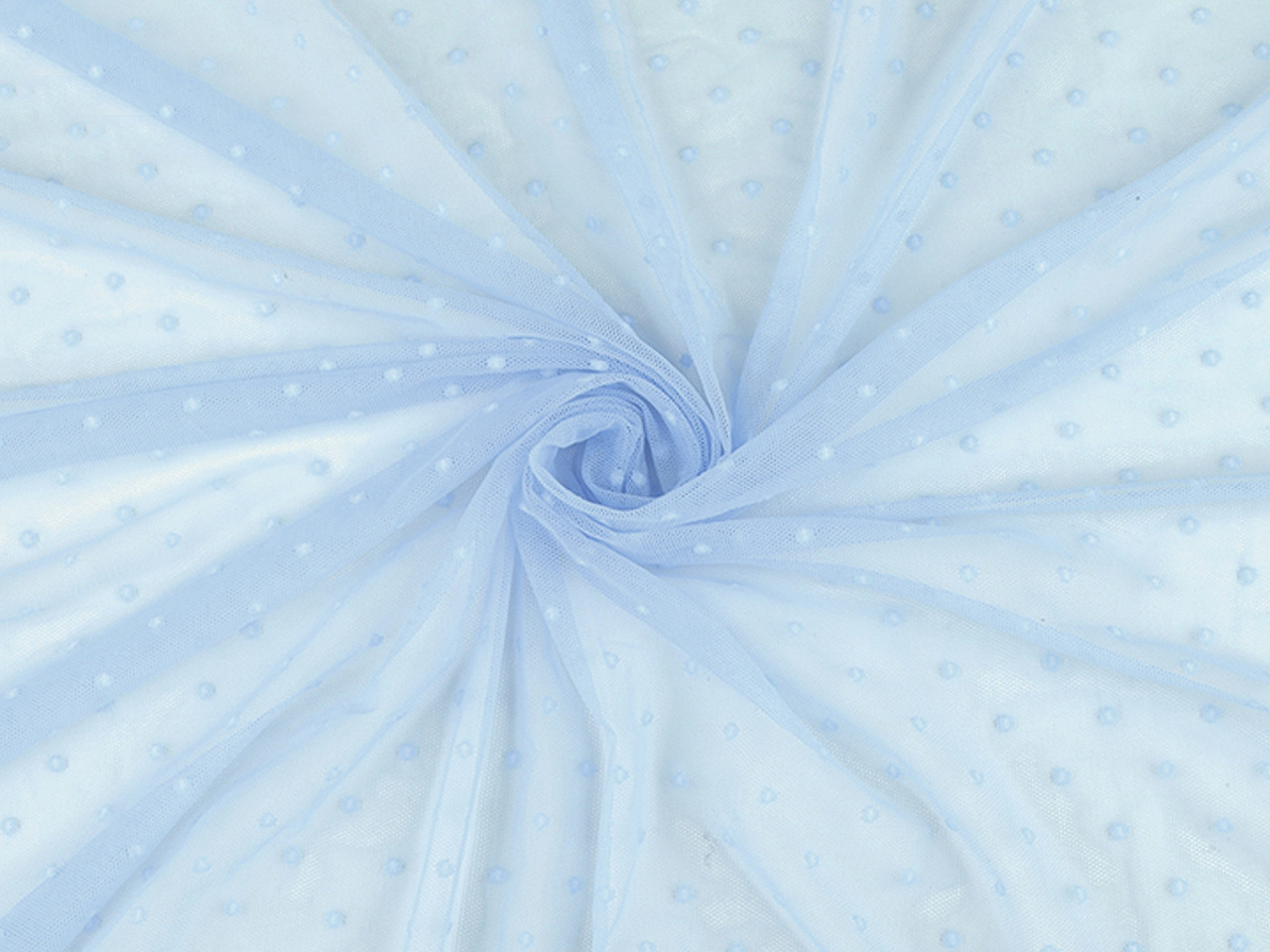 Tyl elastický PAD s puntíky Varianta: 6 (104) modrá světlá, Balení: 1 m