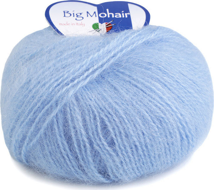 Pletací příze Big Mohair 25 g Varianta: 7 (9) modrá jemná, Balení: 1 ks