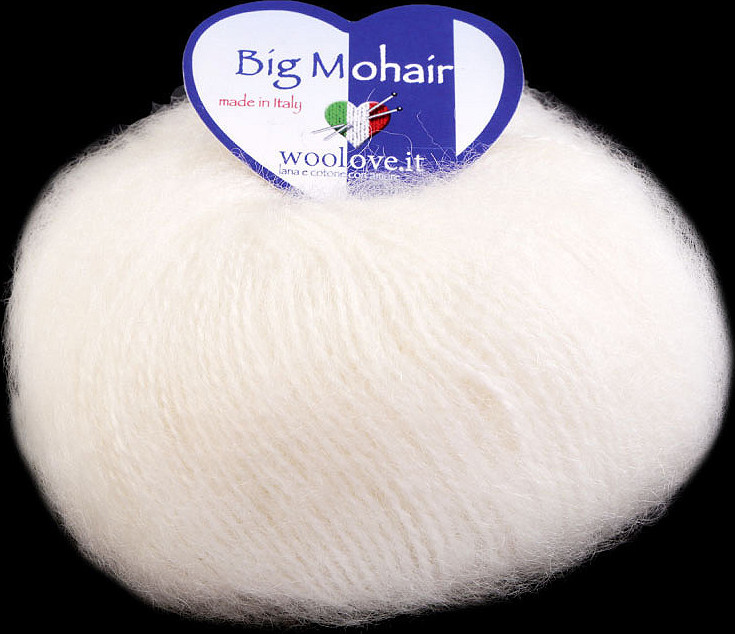 Pletací příze Big Mohair 25 g Varianta: 1 (2) krémová nejsvět., Balení: 1 ks