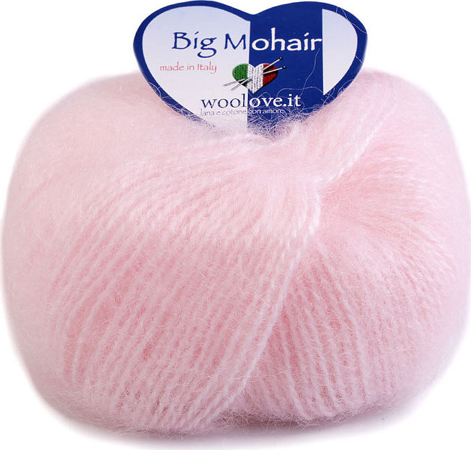 Pletací příze Big Mohair 25 g Varianta: 2 (4) růžová nejsv., Balení: 1 ks