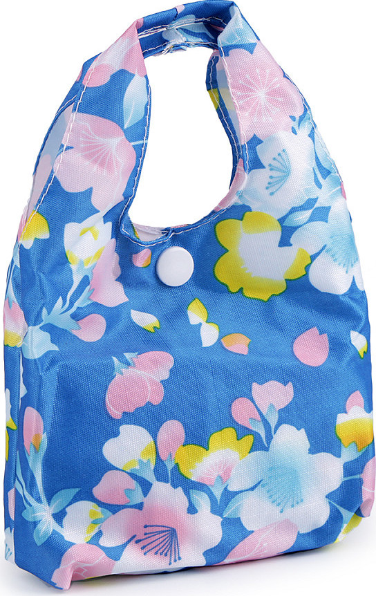 Skládací nákupní taška 35x35 cm pevná Varianta: 14 modrá květy, Balení: 1 ks