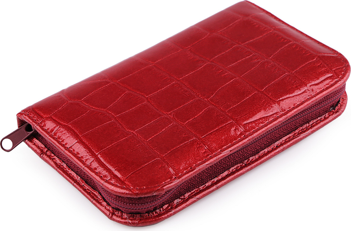 Manikúra v luxusním koženém pouzdře Varianta: 3 červená, Balení: 1 ks