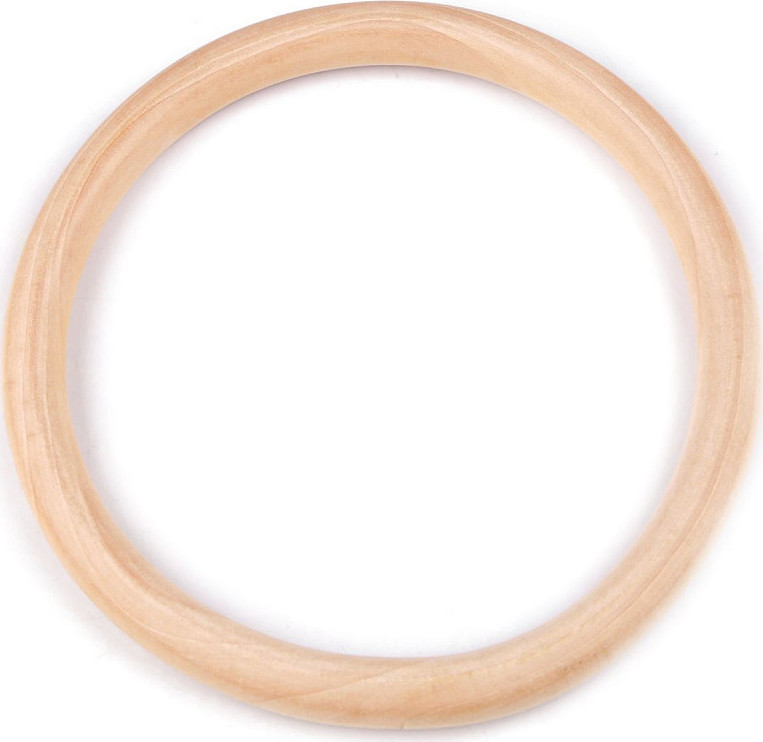 Dřevěný kruh / macrame, ucha na tašky Varianta: 2 (Ø13,5 cm) přírodní sv., Balení: 1 ks