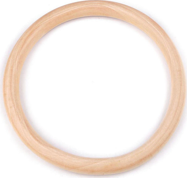 Dřevěný kruh / macrame, ucha na tašky Varianta: 1 (Ø12,5 cm) přírodní sv., Balení: 1 ks