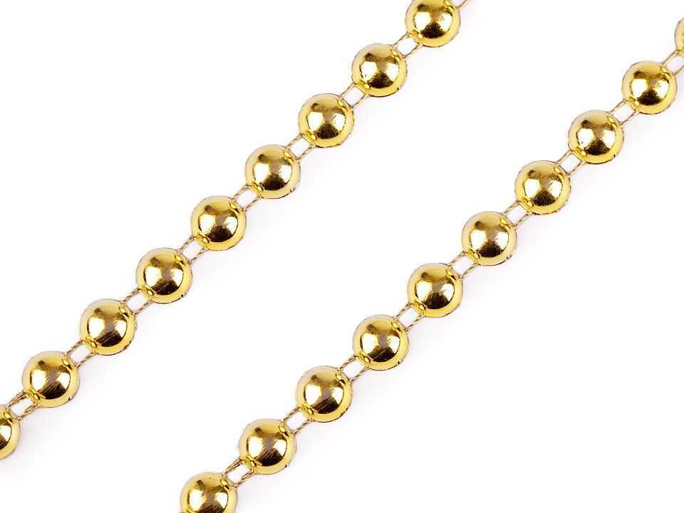 Perlový řetěz - půlperle Ø8 mm vánoční Varianta: 3 zlatá světlá, Balení: 1 m