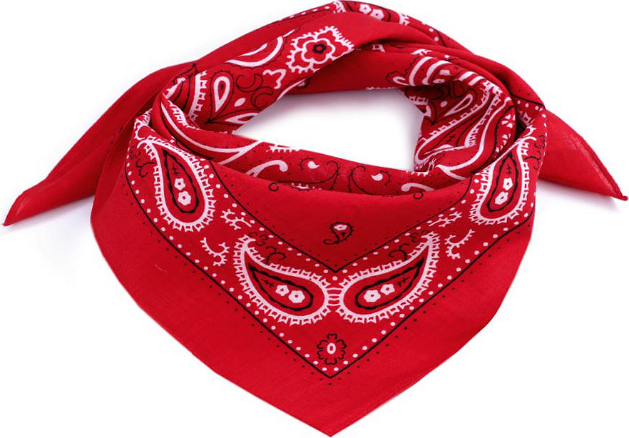 Bavlněný šátek paisley 55x55 cm Varianta: 2 červená, Balení: 1 ks