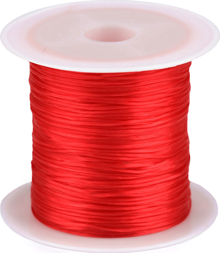 Pruženka / gumička plochá barevná šíře 1 mm Varianta: 6 červená, Balení: 1 ks