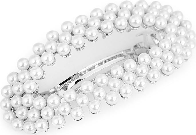 Francouzská spona do vlasů s perlami Varianta: 2 perlová, Balení: 1 ks