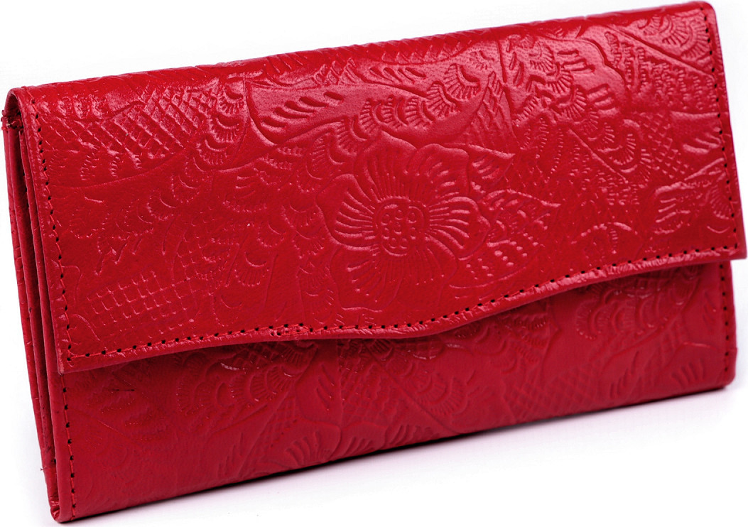 Dámská peněženka kožená 9x17,5 cm Varianta: 1 červená, Balení: 1 ks