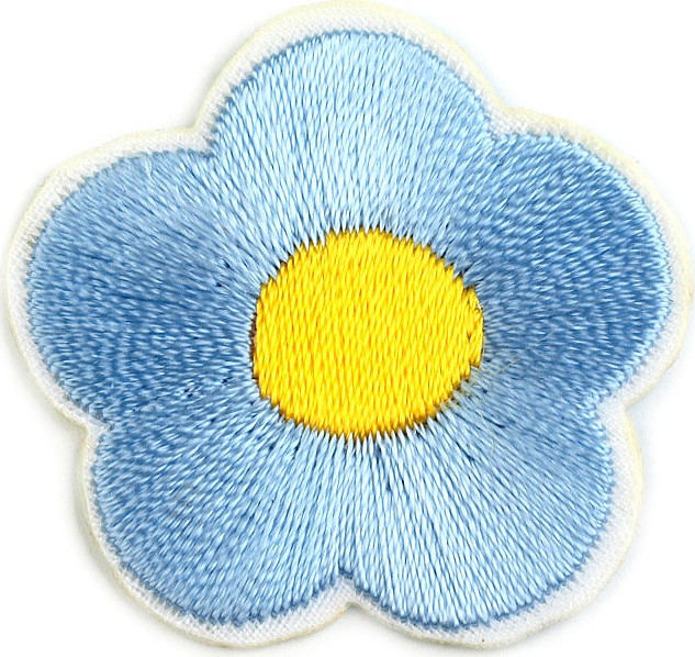 Nažehlovačka vyšívaný květ Varianta: 11 modrá ledová, Balení: 10 ks