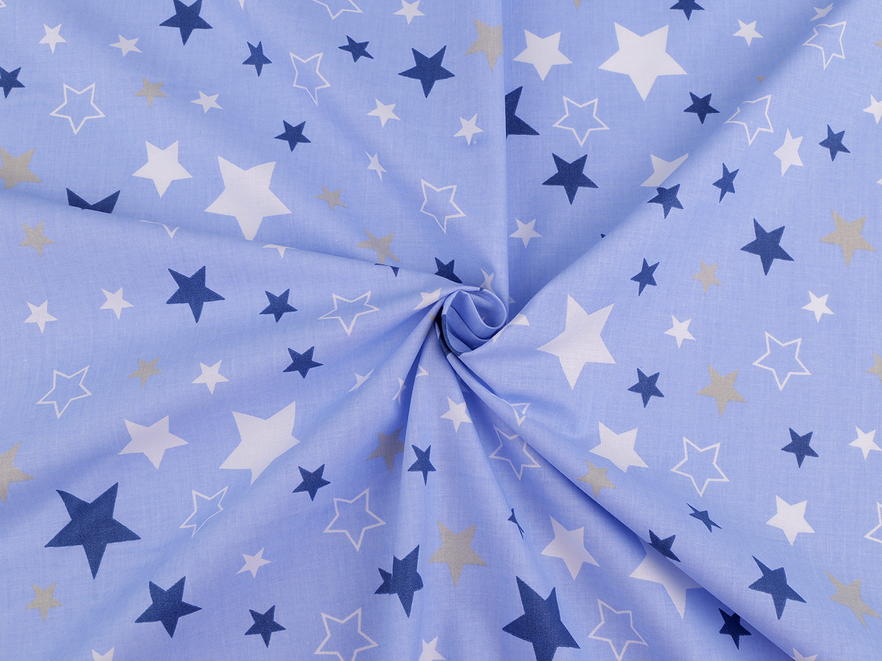 Bavlněná látka / plátno hvězdy Varianta: 6 (364) modrá nebeská, Balení: 1 m