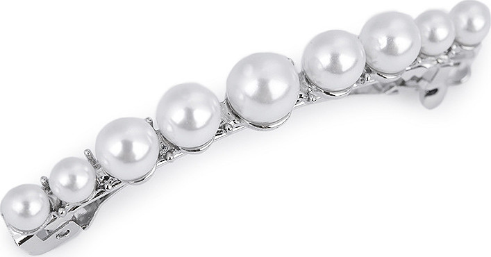 Francouzská spona do vlasů s perlami Varianta: 3 perlová, Balení: 1 ks