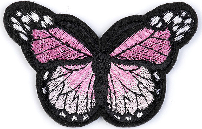 Nažehlovačka motýl Varianta: 3 růžová střední, Balení: 1 ks
