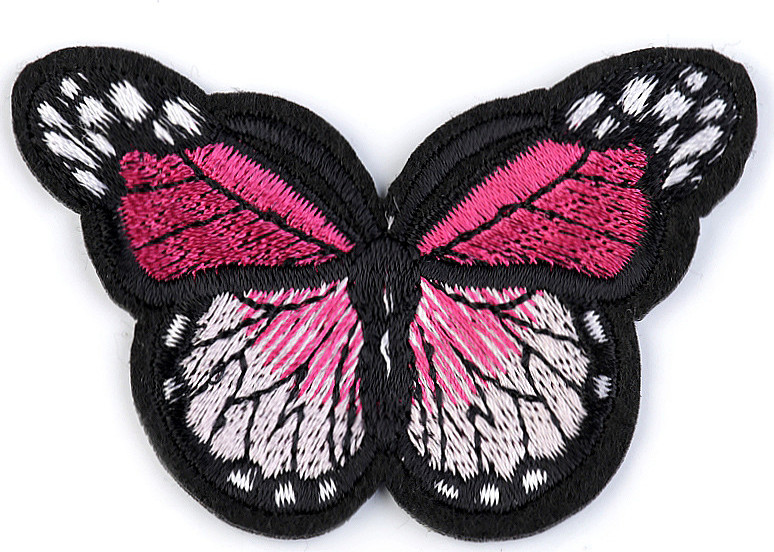 Nažehlovačka motýl Varianta: 4 růžová malinová, Balení: 1 ks