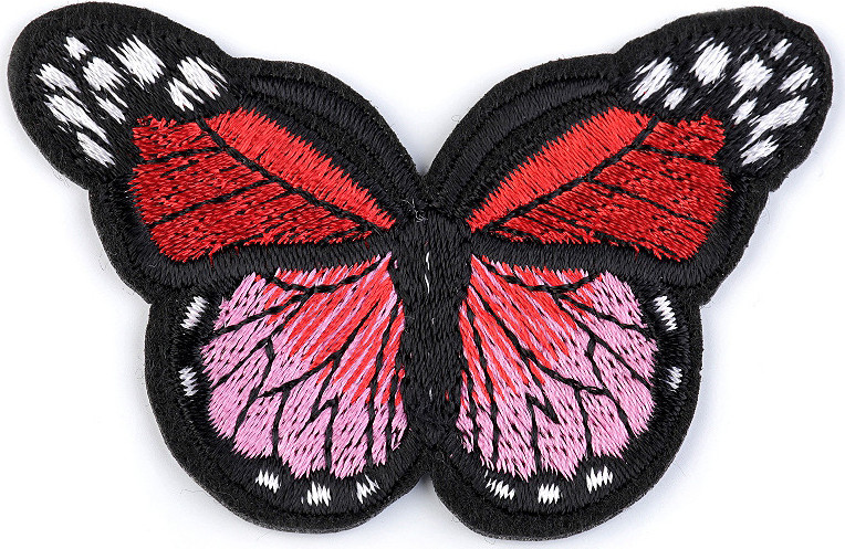 Nažehlovačka motýl Varianta: 5 červená jahoda, Balení: 1 ks