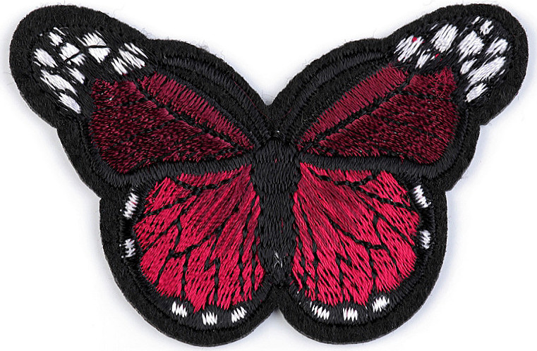 Nažehlovačka motýl Varianta: 6 granátová, Balení: 1 ks