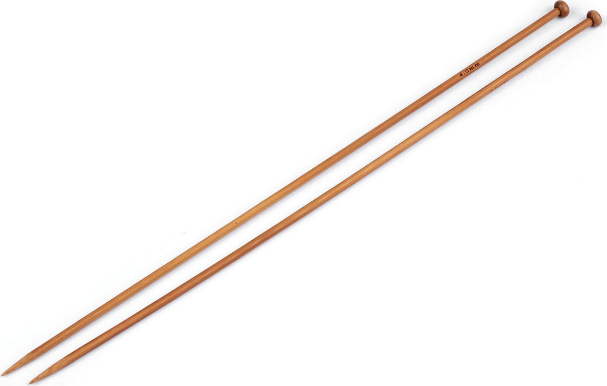 Rovné jehlice č. 3,5; 4; 4,5; 5 bambus Varianta: 2 (4 mm) bambus tmavý, Balení: 1 pár