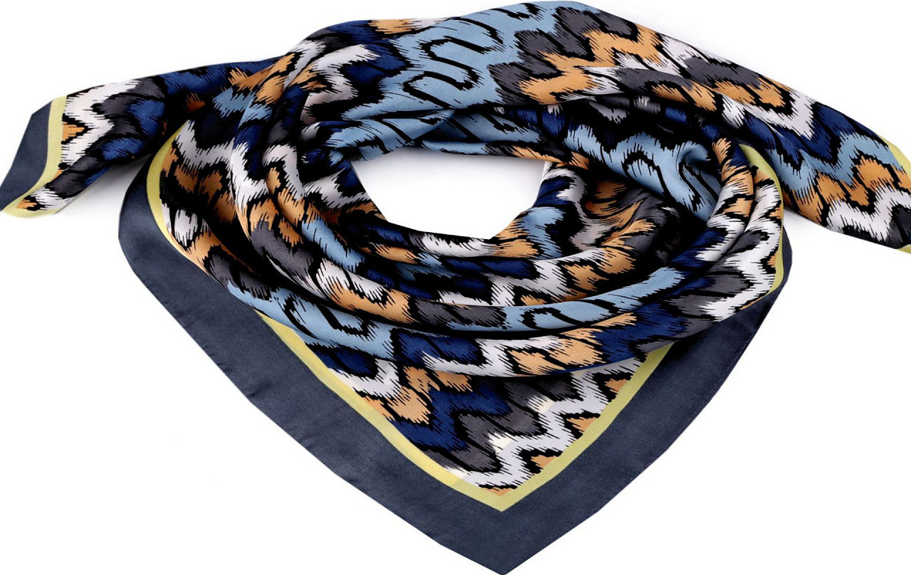 Saténový šátek 70x70 cm Varianta: 2 modrá, Balení: 1 ks