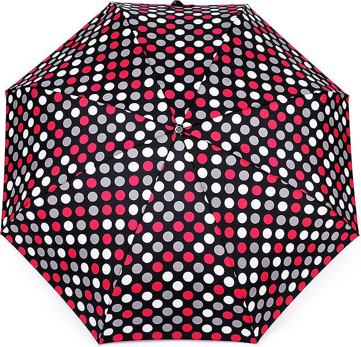 Dámský mini skládací deštník puntík Varianta: 4 černá, Balení: 1 ks