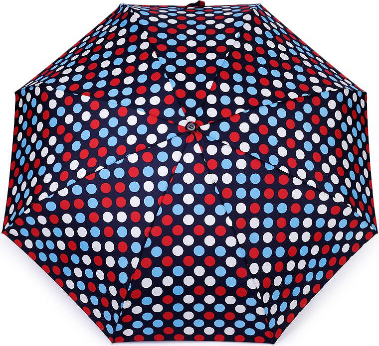Dámský mini skládací deštník puntík Varianta: 3 modrá tmavá, Balení: 1 ks
