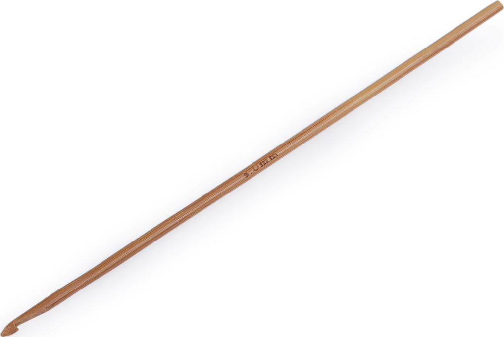 Bambusový háček na háčkování vel. 3; 4; 4,5; 5; 5,5 Varianta: 3 (3 mm) bambus tmavý, Balení: 5 ks