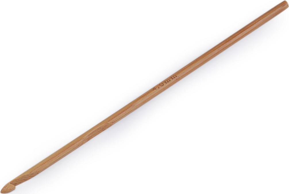 Bambusový háček na háčkování vel. 3; 4; 4,5; 5; 5,5 Varianta: 4 (4 mm) bambus tmavý, Balení: 1 ks