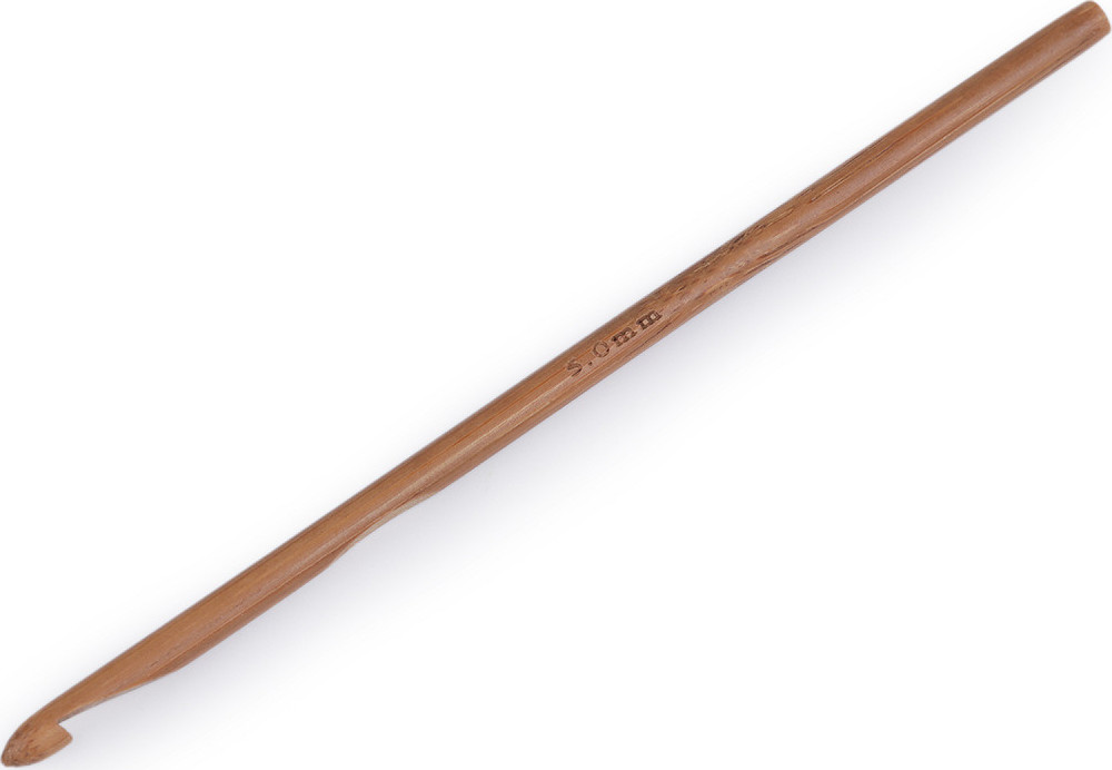 Bambusový háček na háčkování vel. 3; 4; 4,5; 5; 5,5 Varianta: 6 (5 mm) bambus tmavý, Balení: 5 ks