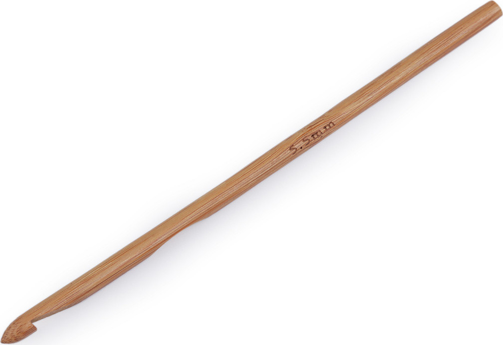 Bambusový háček na háčkování vel. 3; 4; 4,5; 5; 5,5 Varianta: 7 (5,5 mm) bambus tmavý, Balení: 1 ks